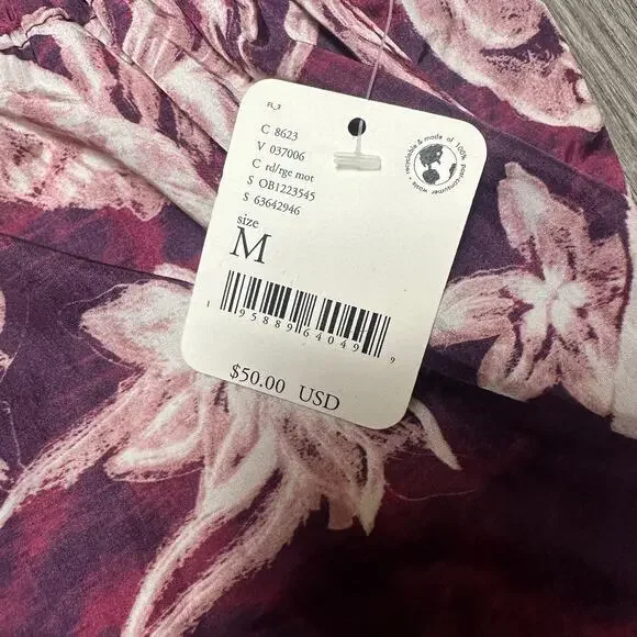 Free People Movement The Way Home Purple Floral Printed Shorts NEW - Picture 3 of 8